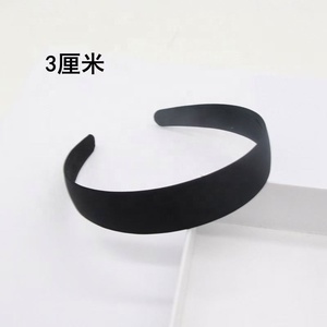 2cm 2.5cm 3cm 4cm Wide Ladies Girls No Slip Lined Ribbon Plastic <strong>White</strong> and <strong>Black</strong> Solid One Color Hairband Matte Satin <strong>Headband</strong> - Product Image 1