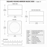 Boîte à musique rotative en bois avec miroir, mouvement Sankyo 18 notes, manivelle manuelle, mélodie personnalisée de film ou de jeu, gravure laser, vente en gros OEM