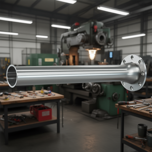 Tubo de escape recto de 26 mm de diámetro con brida sin rosca, tubo de acero sin costura - Product Image 2