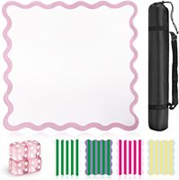 Tapis de table de mahjong en EVA festonné de 32,4 pouces, antidérapant, vert, avec 4 dés, cartes de jeu, sac de rangement, portable, facile à transporter