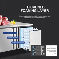 Refroidissement par air à température unique en acier inoxydable de luxe Congélateur horizontal à 3 portes pour restaurant commercial