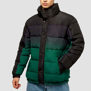 Veste matelassée pour homme à blocs de couleur, col à capuche, imperméable, respirante, coupe-vent, en polyester épais, décontractée, coupe régulière pour l'hiver - Product Image 2