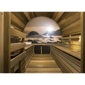 Sauna en bois massif avec fenêtre panoramique Porte en verre trempé pour jardin extérieur - Product Image 6