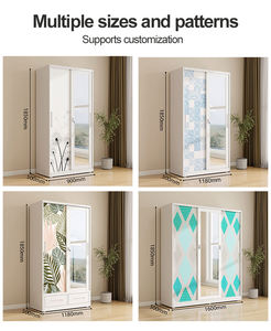 <span class=keywords><strong>Armadio</strong></span> Moderno Scorrevole a 2 Ante in Acciaio con Funzione Appendiabiti, Design Ecologico e Durevole, Ampia Capacità di Stoccaggio per <span class=keywords><strong>Camera</strong></span> <span class=keywords><strong>da</strong></span> <span class=keywords><strong>Letto</strong></span> - Product Image 3