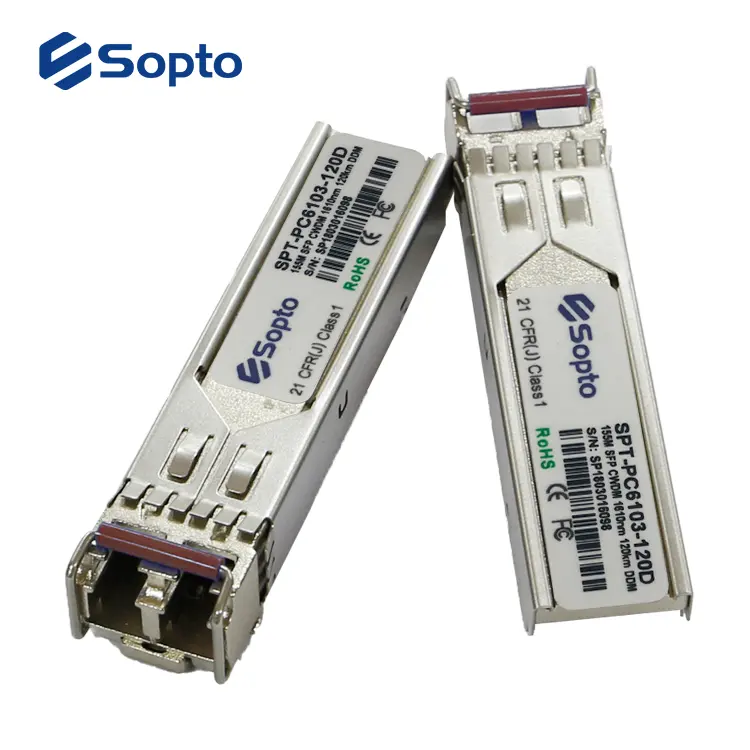 سعر المصنع من سوفتو 155M الإرسال والاستقبال SFP CWDM1470nm-1610nm 120km LC موصل 1G وحدة الألياف الضوئية WDM