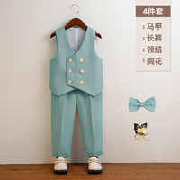 Ensemble de cérémonie beige : Gilet, Chemise à manches longues, Pantalon, Nœud papillon, Broche, pour Porteur d'alliances, Église, Fête d'anniversaire, Concours de beauté
