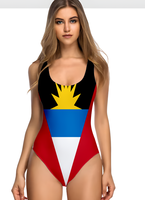 Maillots de bain drapeau Antigua pour femmes, amincissants, avec soutien de la taille, pour piscine, croisière et vacances