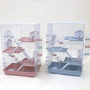 Wholesale Hot Sell <b>Large</b> Luxury Plastic Blue Wire Metal Small Animal Pet Ferret <b>Hamster</b> House <b>Cage</b> with Accessories - Product Image 1