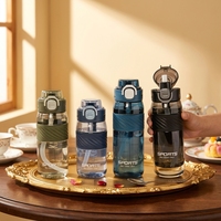 Nouvelle gourde de 600 ml sans BPA avec paille, bouchon à boire directement, sangle de transport, compatible eau bouillante, pour étudiants, garçons, filles, sport et fitness