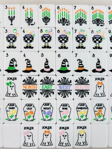 Tuiles de Mahjong Américaines Thème Halloween Hocus Pocus, Luxe Gravées et Sculptées, Grandes, pour Soirées Jeux, Vente Directe Usine, Personnalisables, Expédition Rapide - Product Image 5