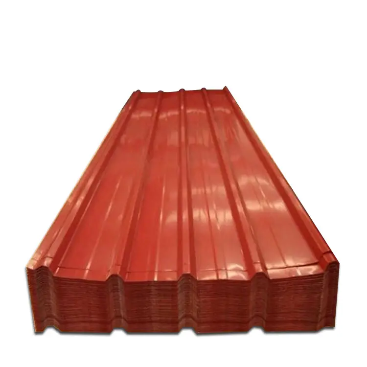 PVCフィルムPPGI塗装済みカラーコーティングされた段ボール屋根金属板鋼カスタムオーダーでメッキ最高品質の生産