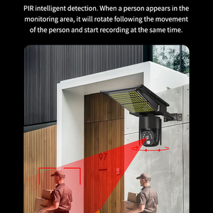 Năng lượng mặt trời-Powered tích hợp đèn đường CCTV Camera góc rộng không thấm nước được xây dựng trong còi báo động máy ảnh cho an ninh ngoài trời - Product Image 4