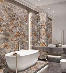 Dalles de marbre doré de luxe, fusion de marbre veiné doré de <span class=keywords><strong>Versailles</strong></span>, carrelage mural et de sol - Product Image 2