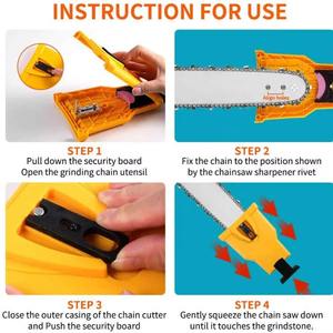 أداة شحذ أسنان منشار السلسلة، حجر شحذ سريع عالمي لأسنان شفرة المنشار السلسلة، أدوات طحن محمولة للنجارة - Product Image 5
