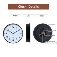Horloge murale numérique à quartz de 12 pouces, design personnalisé, style antique, design moderne, plaque de 25 mm d'épaisseur pour la décoration de la maison, salon