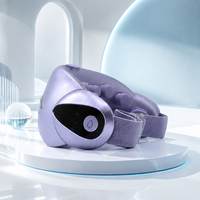 Masque de relaxation oculaire électrique avec brume atomisante, compresse chaude, vibration et musique sans fil, violet, pour la maison, le bureau et les voyages