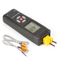 Termometer Digital Dua Kanal Baru dengan Termokopel Tipe K Model TL-TK02, Layar LCD Plastik, Dapat Dikustomisasi OEM