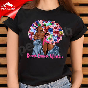 아름다운 꽃 유방암 전사 소녀 면 여성 탑 블라우스와 t 셔츠 - Product Image 4