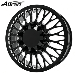 Jante en alliage d'aluminium Auron 5.5x17 Noir brillant, design maillé, monobloc moulé pour la mise à niveau des voitures particulières, jante Ford - Product Image 1