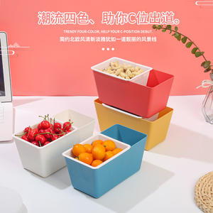 Caja de aperitivos de doble capa, rectangular, de 1-3L, tipo contenedor vertical para alimentos, para almacenar frutas, dulces, nueces, semillas de girasol - Product Image 2