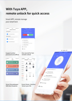 SZMYQ Tuya Smart WiFi App Control Cerradura electrónica de huellas dactilares para llave de puerta de acero y código Tuya Smart Door Lock