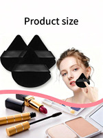 Éponges de maquillage triangulaires en velours ultra-doux Puff, lot de 4 - Noir, pour le contouring, la poudre libre, le fond de teint, outil de beauté