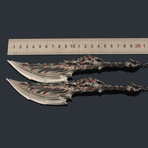 Espada Doble Primordial Flame <span class=keywords><strong>de</strong></span> Valorant <span class=keywords><strong>de</strong></span> 22 cm, Sin Afilar, Periférico <span class=keywords><strong>de</strong></span> Juego <span class=keywords><strong>con</strong></span> Cadena, Coleccionable <span class=keywords><strong>de</strong></span> Aleación <span class=keywords><strong>de</strong></span> Zinc - Product Image 4