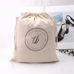 High Quality 8oz Canvas Drawstring <b>Bag</b> for Gift Packaging Custom Logo Printed Cotton <b>Dust</b> Pouch - Product Image 1