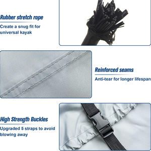 Heavy Duty ICOVER 12.3-13.5ft Armazenamento ao ar livre Caiaque Canoa SUP Paddle Board Tampa do Barco de Pesca Waterproof & UV resistente - Product Image 6