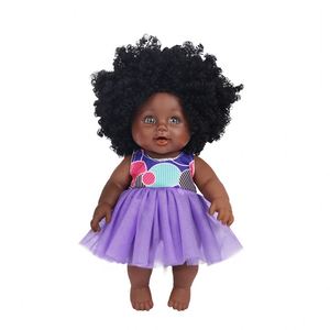 Fabricant chinois, vente en gros, poupée noire en plastique souple, cheveux bouclés, modèle éducatif pour filles africaines, jouet de mode, 30 cm, pour enfants - Product Image 4