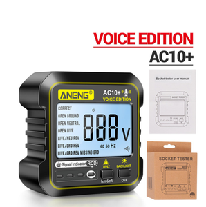 AC10 + dijital ekran soket test dedektörü çıkış denetleyicisi abd/ab sıfır yangın hattı fiş multimetre devre kesici bulucular - Product Image 2