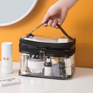 Custom Wholesale Eco-Friendly PVC <b>Transparent</b> Travel <b>Makeup</b> <b>Bag</b> Clear Cosmetic Portable Storage Cases for Women Plastic - Product Image 4