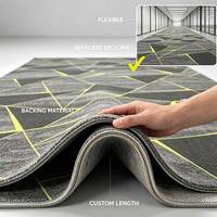 Moderner Geometrischer Rechteckiger Wohnzimmer-Teppich Bedruckter Latex Rutschfester Grau-Schwarz-Gelber Linien-Teppich für Büro und Hotel