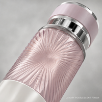 Flacon de parfum en verre rose de luxe vide en gros, motif dentelle florale, bouchon argenté cylindrique 250 ml, personnalisable et rechargeable