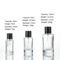 Diffuseur de parfum cylindrique haut de gamme à fond épais, gravé à l'acide, 3050100ML15, avec fixation baïonnette/vis, transparent, portable, à pression