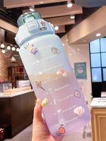 Geoptimaliseerde Bisfenol A-vrije, milieuvriendelijke sportwaterfles met een inhoud van 2000 ml. Motiverende sportwaterfles.