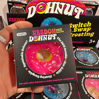 Jouet Squishy Donut en Gros, Style Glaçage Changeant, à Remontée Lente, Anti-Stress, Figurine à Presser, Unisexe, 14 Ans et plus