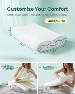 Chine <span class=keywords><strong>Oreiller</strong></span> cervical réglable à 3 couches <span class=keywords><strong>Oreiller</strong></span> <span class=keywords><strong>de</strong></span> tête orthopédique ergonomique en mousse à mémoire <span class=keywords><strong>de</strong></span> <span class=keywords><strong>forme</strong></span> pour les douleurs au cou - Product Image 2