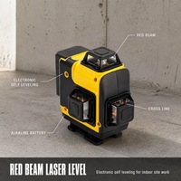 Niveau laser industriel/bricolage à faisceau rouge, auto-nivelant électronique, batterie lithium 18650, lignes croisées, pour travaux de charpente intérieure, garantie 3 ans