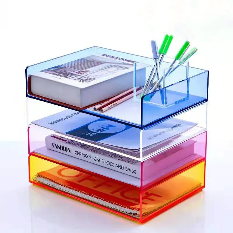 A4 Single-Layer Kleur Bestand Lade Transparante Combinatie Multi-layer Bestand Acryl Display Stand