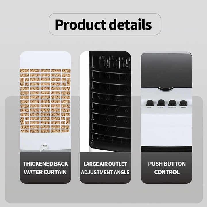 Ventilador de aire acondicionado eléctrico 3 en 1, Enfriador de aire de Torre/Humidificador/purificador de aire para el hogar, Hotel, hogar, bajo ruido