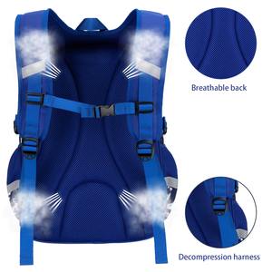 Mode 17 pouces bleu Football dessin animé <span class=keywords><strong>cartable</strong></span> pour enfants étanche maternelle football garçons grande capacité sac à dos - Product Image 2