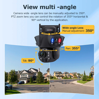 Caméra de sécurité SECTEC Wifi/4G 8MP avec zoom 50x, alimentation solaire 20W, batterie, alarme rouge et bleue, projecteur PTZ, caméra extérieure, vision nocturne
