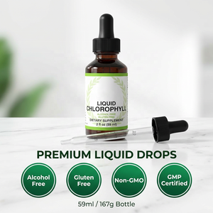 Gouttes de chlorophylle liquide 59 ml, saveur menthe, stimulant d'énergie naturel, antioxydant, détoxifiant pour la peau, soutien immunitaire pour adultes, déodorant interne - Product Image 6