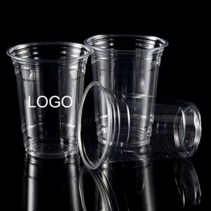 Gobelets en PET transparents avec couvercle en plastique jetables pour boissons froides, bubble tea, jus, café, avec logo personnalisé, 98 mm, 16 oz, pour cadeaux promotionnels - Product Image 1