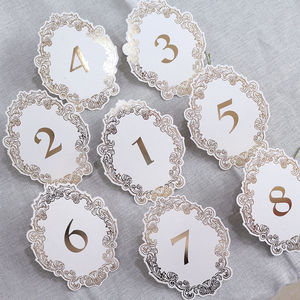 Decoración para Fiestas de Boda, Cumpleaños, Baby Shower, Tarjetas de Lugar para Mesa <span class=keywords><strong>con</strong></span> Números Diferentes - Product Image 4