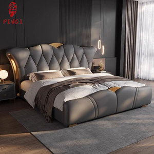 <span class=keywords><strong>Letto</strong></span> <span class=keywords><strong>Matrimoniale</strong></span> in Stile Italiano di <span class=keywords><strong>Lusso</strong></span> Leggero, Elegante <span class=keywords><strong>Letto</strong></span> Imbottito per Camera da <span class=keywords><strong>Letto</strong></span> Principale, Set di Mobili per Hotel - Product Image 2