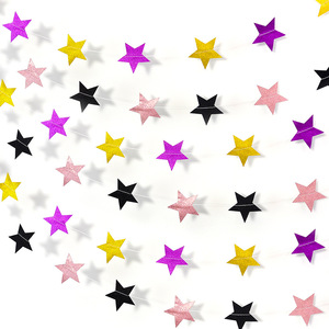 Colorido estrella de cinco puntas flor Banner coche costura oro cebolla perla papel cumpleaños fiesta decoraciones para un año cien - Product Image 5
