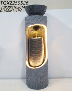 Fontaine à eau cascade solaire en résine artificielle moderne et antique de luxe avec lumières LED pour jardin extérieur, piscine, <span class=keywords><strong>lac</strong></span> - Product Image 3