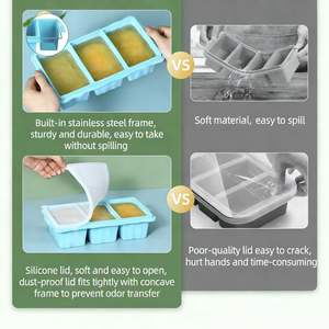 Moule à glaçons en silicone pour soupe congelée transfrontalière, boîte de portionnement alimentaire, récipient de stockage pour bouillon, moule à glaçons en stock - Product Image 6
